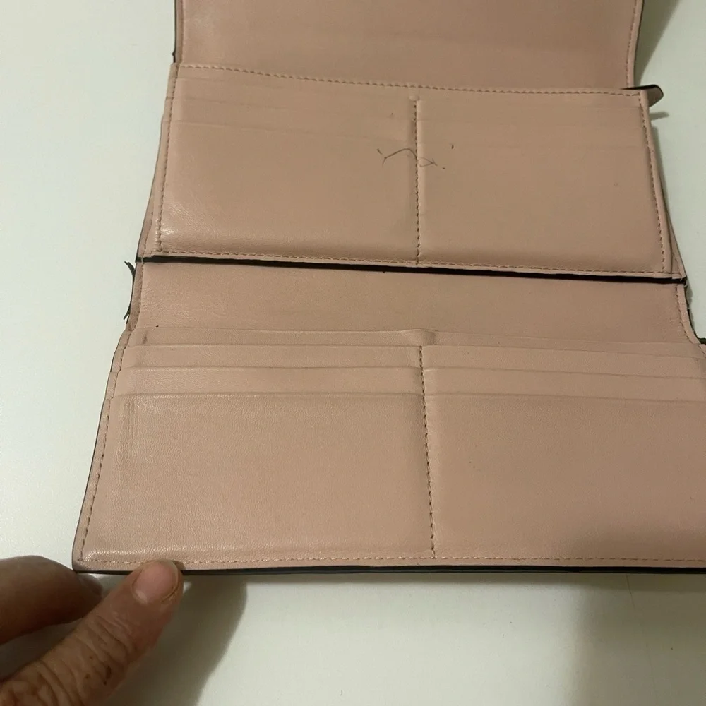 Authentic LANCEL  Italian wallet leather in peach color in good conditions